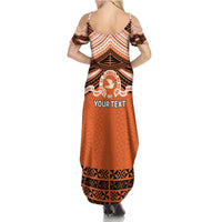 Personalised Tonga Tailulu College Family Matching Summer Maxi Dress and Hawaiian Shirt Polynesian Ngatu Tribal LT9 - Polynesian Pride