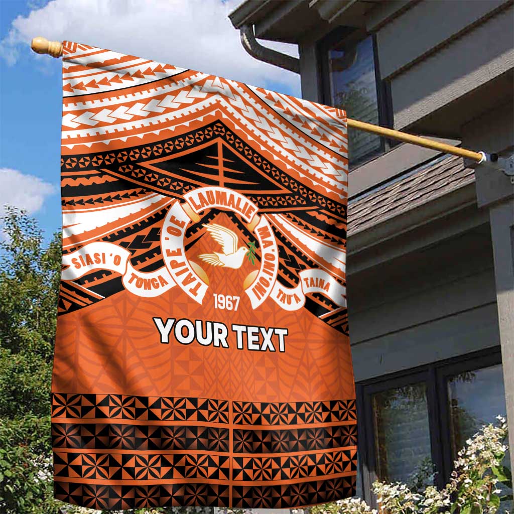 Personalised Tonga Tailulu College Garden Flag Polynesian Ngatu Tribal