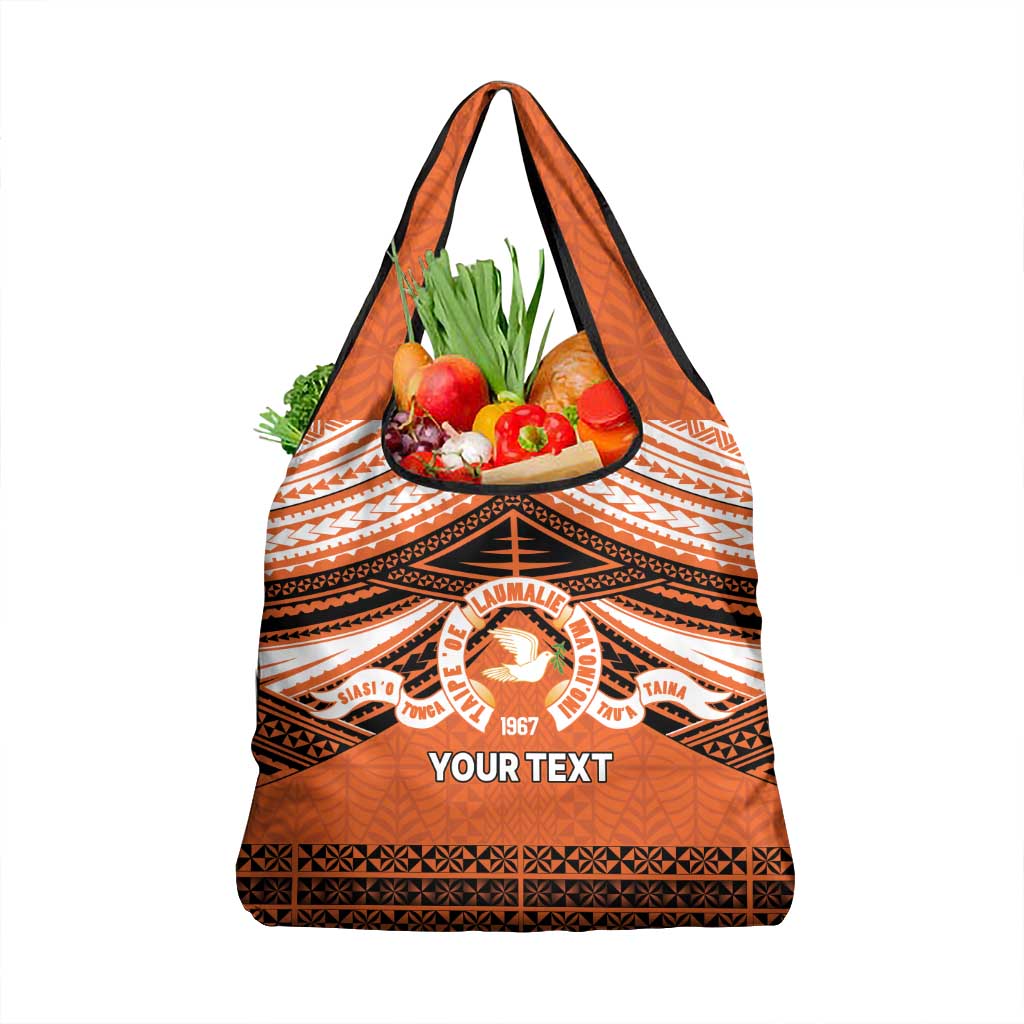 Personalised Tonga Tailulu College Grocery Bag Polynesian Ngatu Tribal