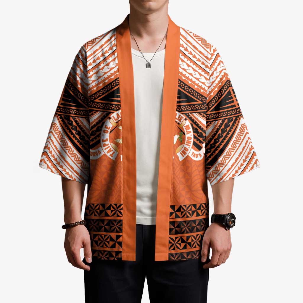 Personalised Tonga Tailulu College Kimono Polynesian Ngatu Tribal - Polynesian Pride