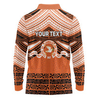 Personalised Tonga Tailulu College Long Sleeve Polo Shirt Polynesian Ngatu Tribal