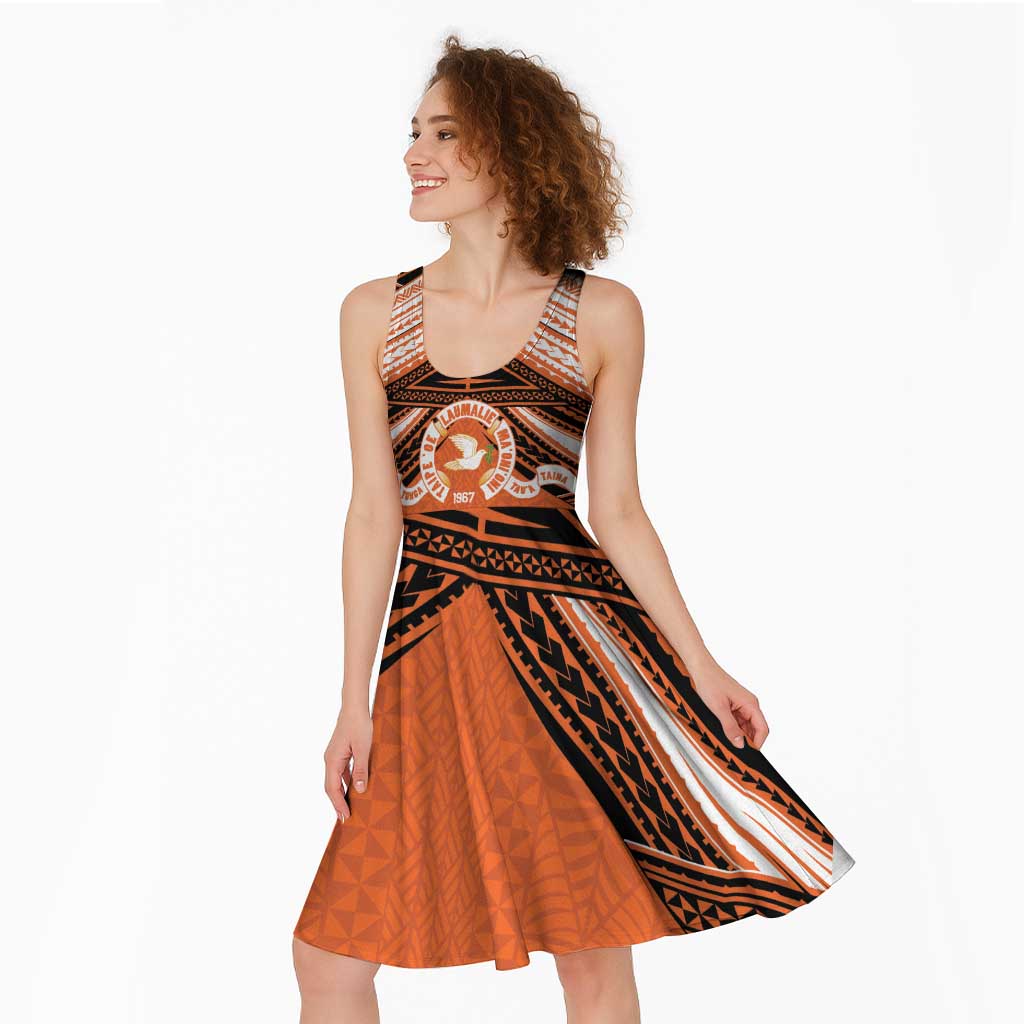 Personalised Tonga Tailulu College Midi Dress Polynesian Ngatu Tribal - Polynesian Pride