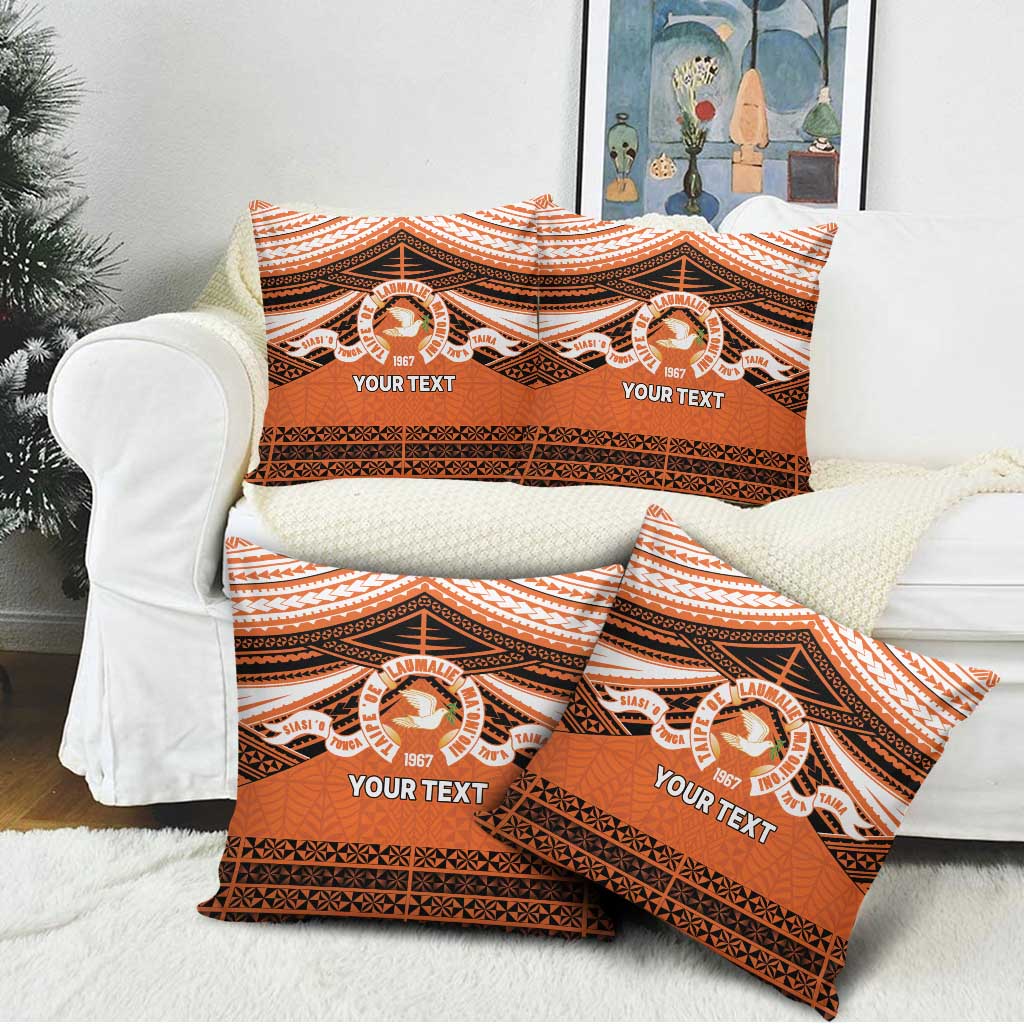 Personalised Tonga Tailulu College Pillow Cover Polynesian Ngatu Tribal - Polynesian Pride