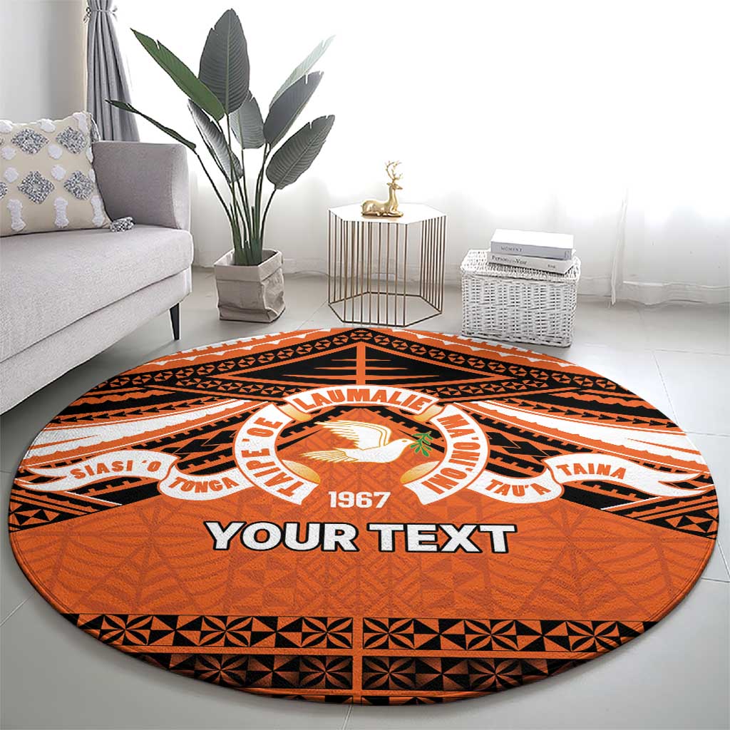 Personalised Tonga Tailulu College Round Carpet Polynesian Ngatu Tribal