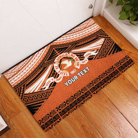 Personalised Tonga Tailulu College Rubber Doormat Polynesian Ngatu Tribal