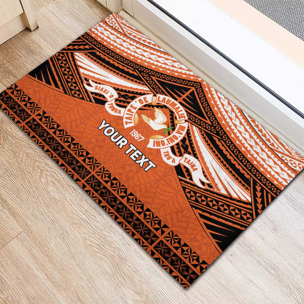 Personalised Tonga Tailulu College Rubber Doormat Polynesian Ngatu Tribal