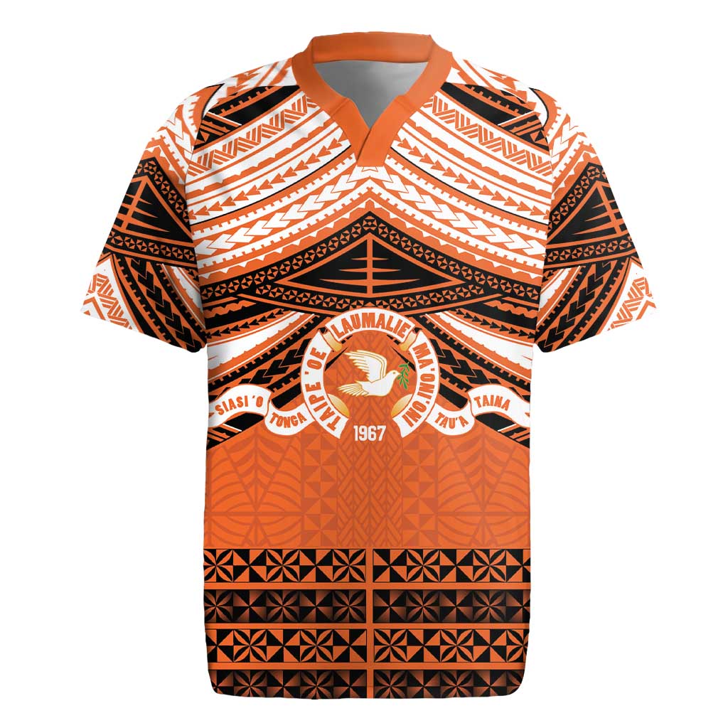 Personalised Tonga Tailulu College Rugby Jersey Polynesian Ngatu Tribal