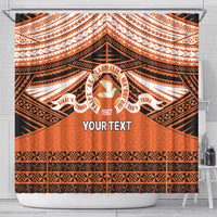 Personalised Tonga Tailulu College Shower Curtain Polynesian Ngatu Tribal