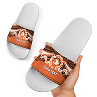 Personalised Tonga Tailulu College Slide Sandals Polynesian Ngatu Tribal - Polynesian Pride