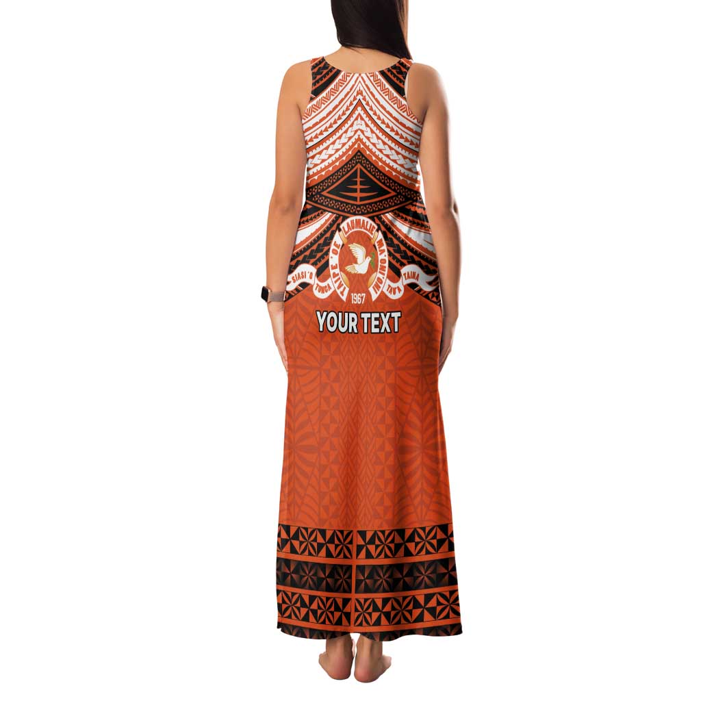 Personalised Tonga Tailulu College Tank Maxi Dress Polynesian Ngatu Tribal