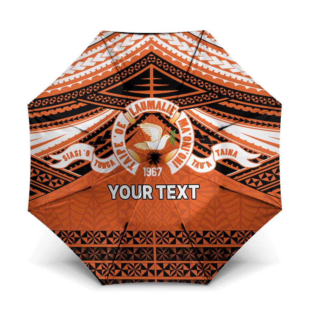Personalised Tonga Tailulu College Umbrella Polynesian Ngatu Tribal - Polynesian Pride