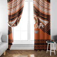 Personalised Tonga Tailulu College Window Curtain Polynesian Ngatu Tribal