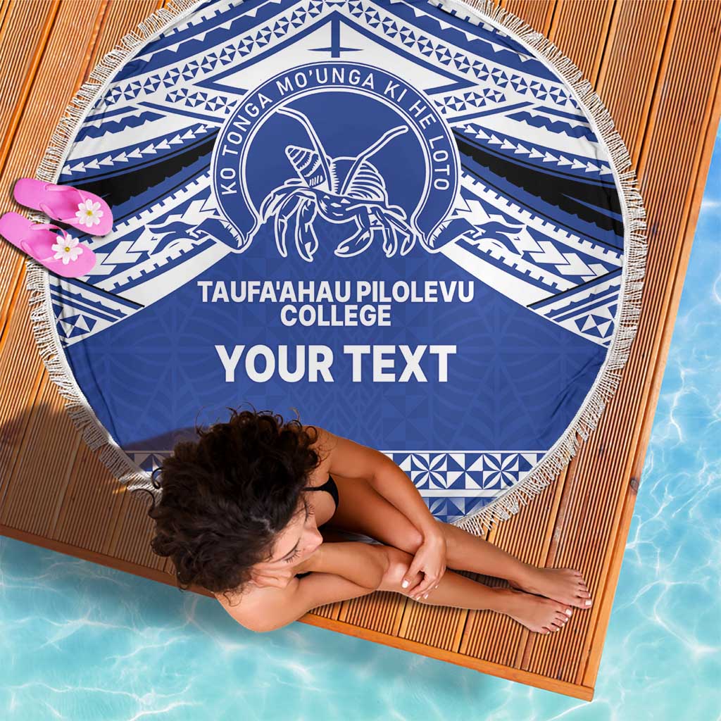 Personalised Tonga Taufa'ahau Pilolevu College Beach Blanket Polynesian Ngatu Tribal