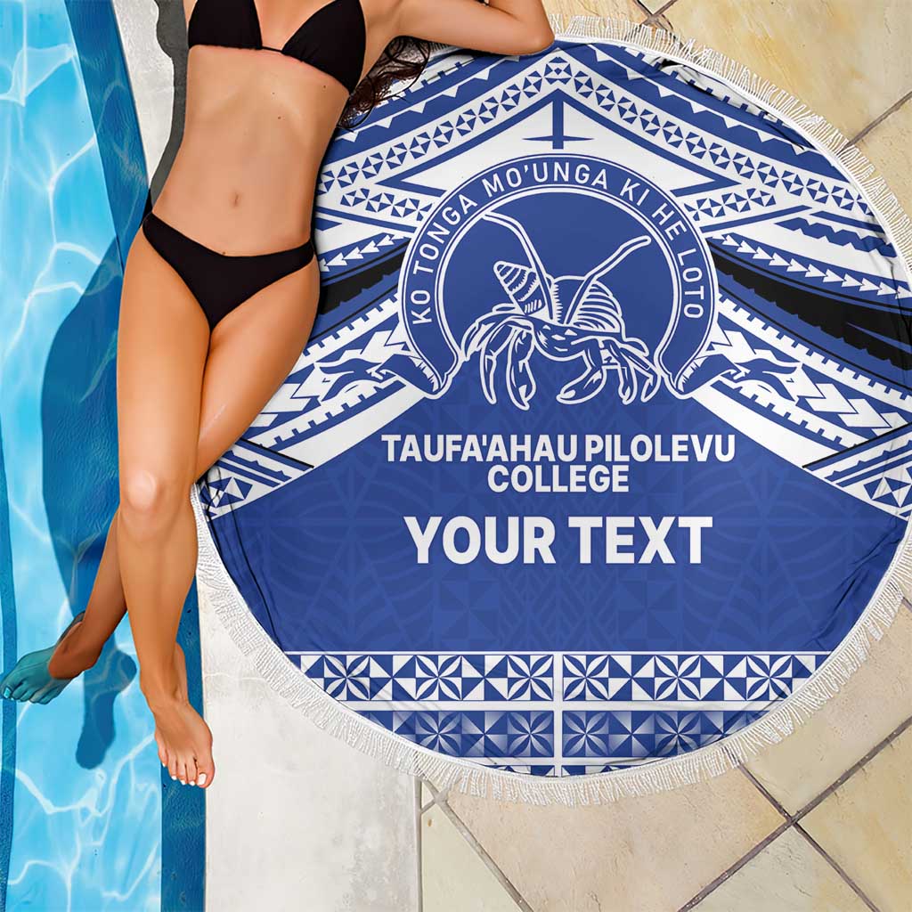 Personalised Tonga Taufa'ahau Pilolevu College Beach Blanket Polynesian Ngatu Tribal
