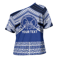 Personalised Tonga Taufa'ahau Pilolevu College Cross Shoulder Shirt Polynesian Ngatu Tribal - Polynesian Pride