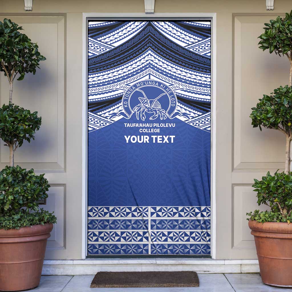 Personalised Tonga Taufa'ahau Pilolevu College Door Cover Polynesian Ngatu Tribal - Polynesian Pride