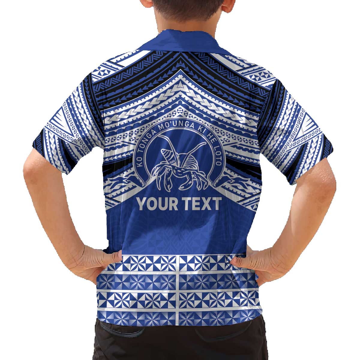 Personalised Tonga Taufa'ahau Pilolevu College Family Matching Off The Shoulder Long Sleeve Dress and Hawaiian Shirt Polynesian Ngatu Tribal LT9 - Polynesian Pride