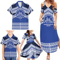 Personalised Tonga Taufa'ahau Pilolevu College Family Matching Summer Maxi Dress and Hawaiian Shirt Polynesian Ngatu Tribal LT9 - Polynesian Pride