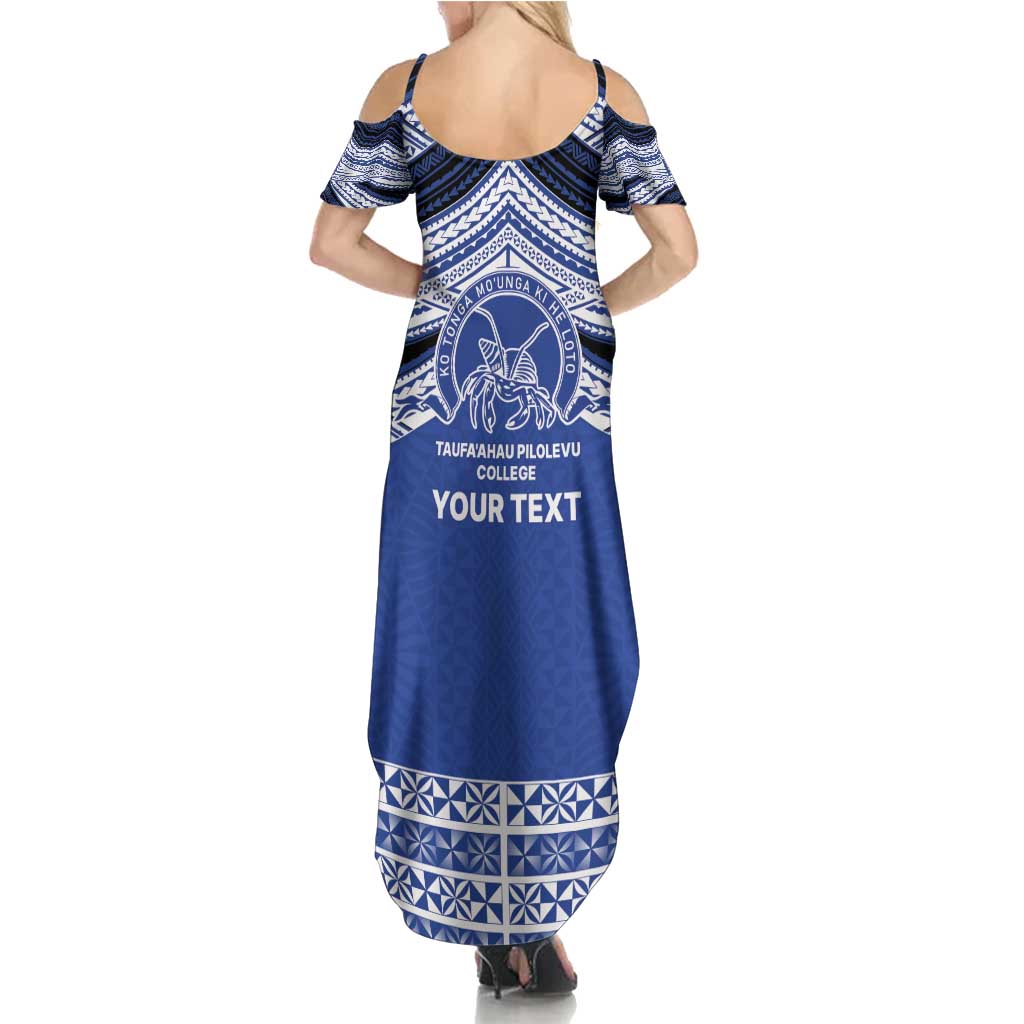 Personalised Tonga Taufa'ahau Pilolevu College Family Matching Summer Maxi Dress and Hawaiian Shirt Polynesian Ngatu Tribal LT9 - Polynesian Pride