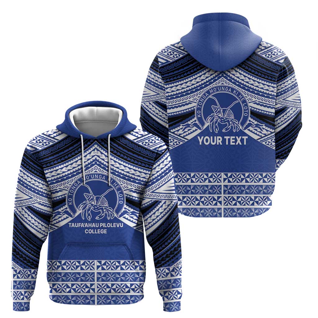 Personalised Tonga Taufa'ahau Pilolevu College Hoodie Polynesian Ngatu Tribal