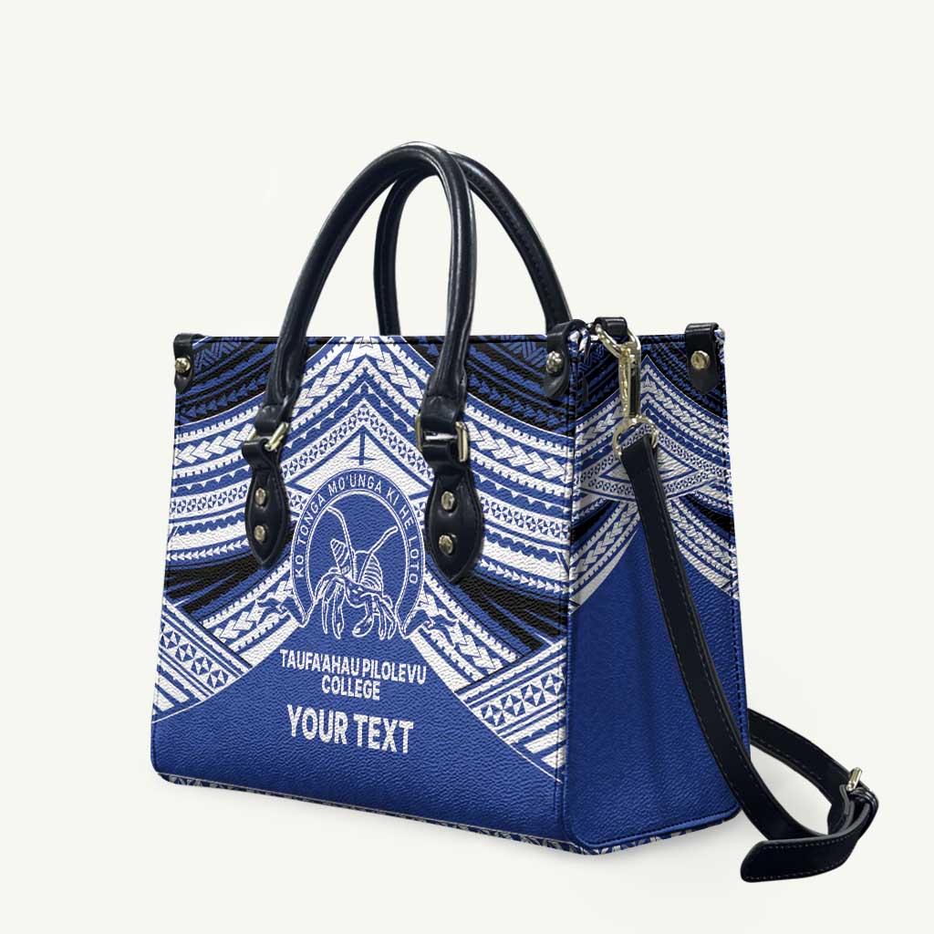 Personalised Tonga Taufa'ahau Pilolevu College Leather Bag Polynesian Ngatu Tribal - Polynesian Pride