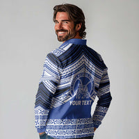 Personalised Tonga Taufa'ahau Pilolevu College Long Sleeve Polo Shirt Polynesian Ngatu Tribal