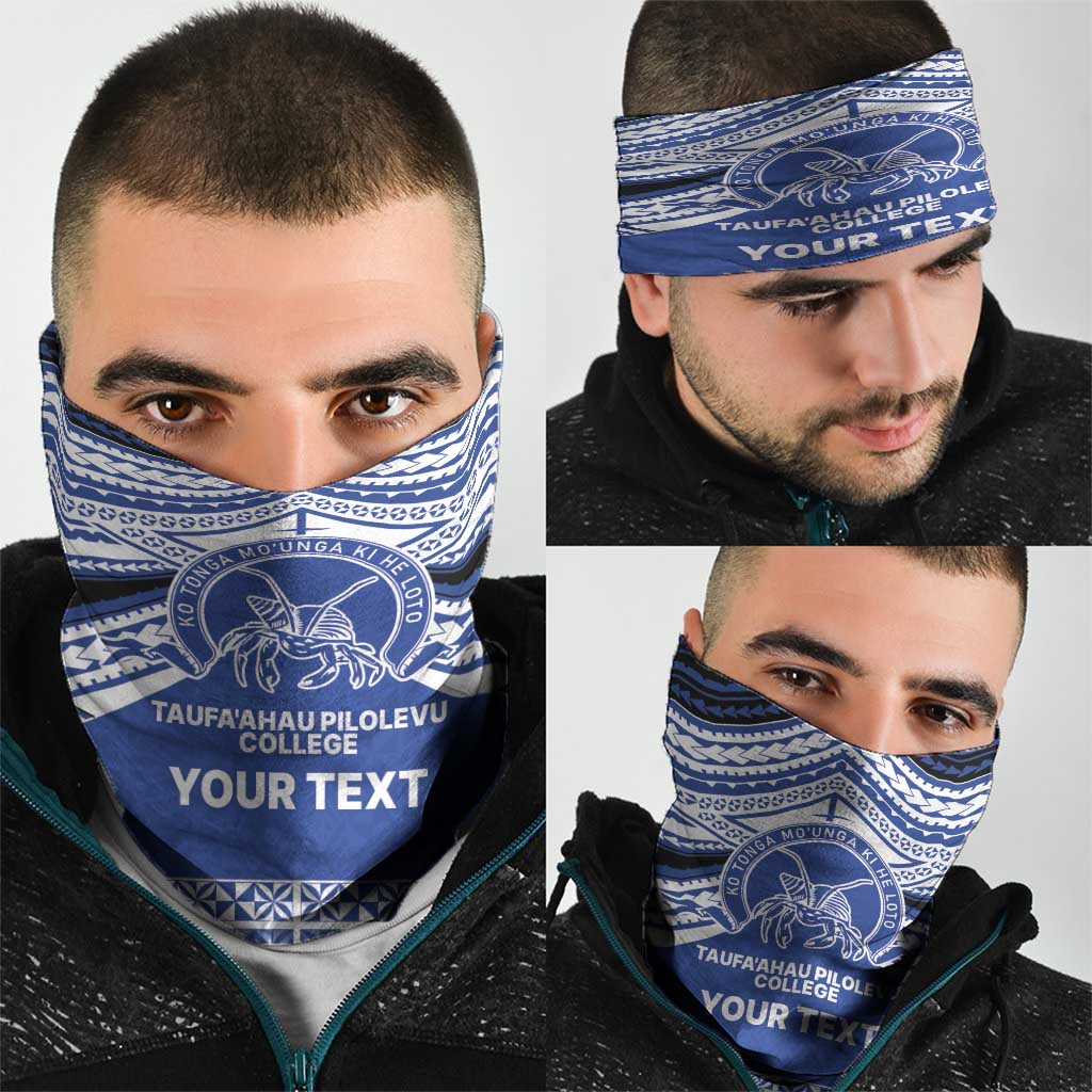Personalised Tonga Taufa'ahau Pilolevu College Neck Gaiter Polynesian Ngatu Tribal - Polynesian Pride