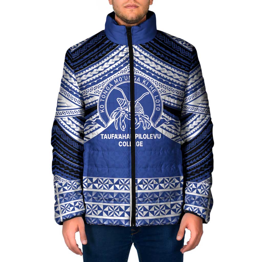 Personalised Tonga Taufa'ahau Pilolevu College Padded Jacket Polynesian Ngatu Tribal - Polynesian Pride