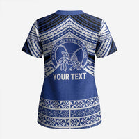 Personalised Tonga Taufa'ahau Pilolevu College Scrub Top Polynesian Ngatu Tribal - Polynesian Pride