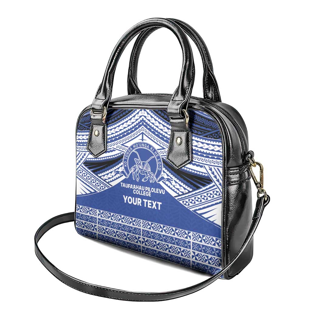 Personalised Tonga Taufa'ahau Pilolevu College Shoulder Handbag Polynesian Ngatu Tribal