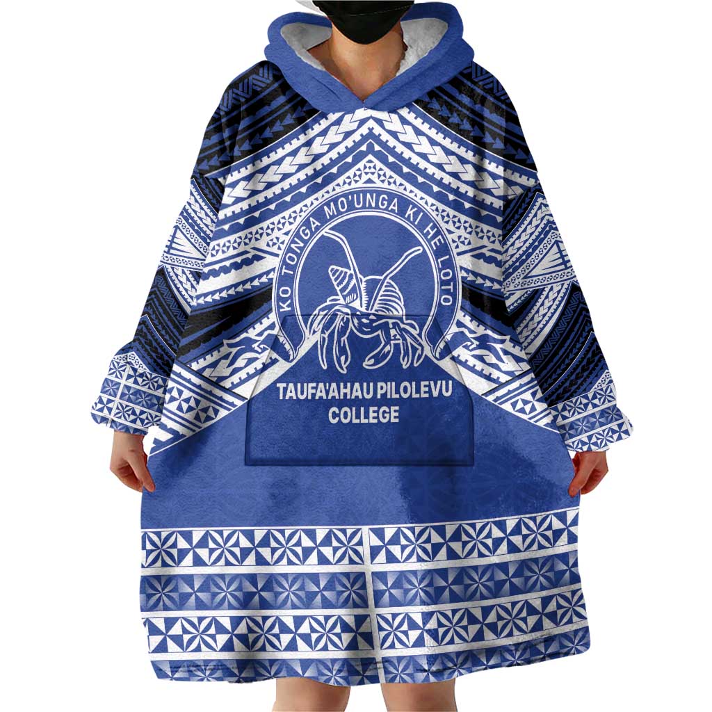 Personalised Tonga Taufa'ahau Pilolevu College Wearable Blanket Hoodie Polynesian Ngatu Tribal