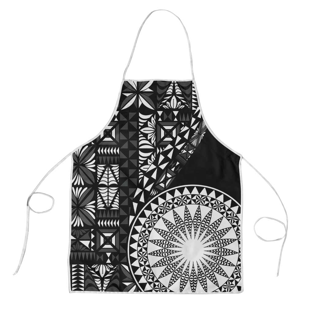 Black Tongan Ngatu Fonulei Pattern Apron - Polynesian Pride