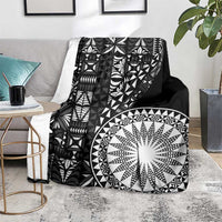 Black Tongan Ngatu Fonulei Pattern Blanket