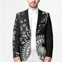 Black Tongan Ngatu Fonulei Pattern Blazer - Polynesian Pride