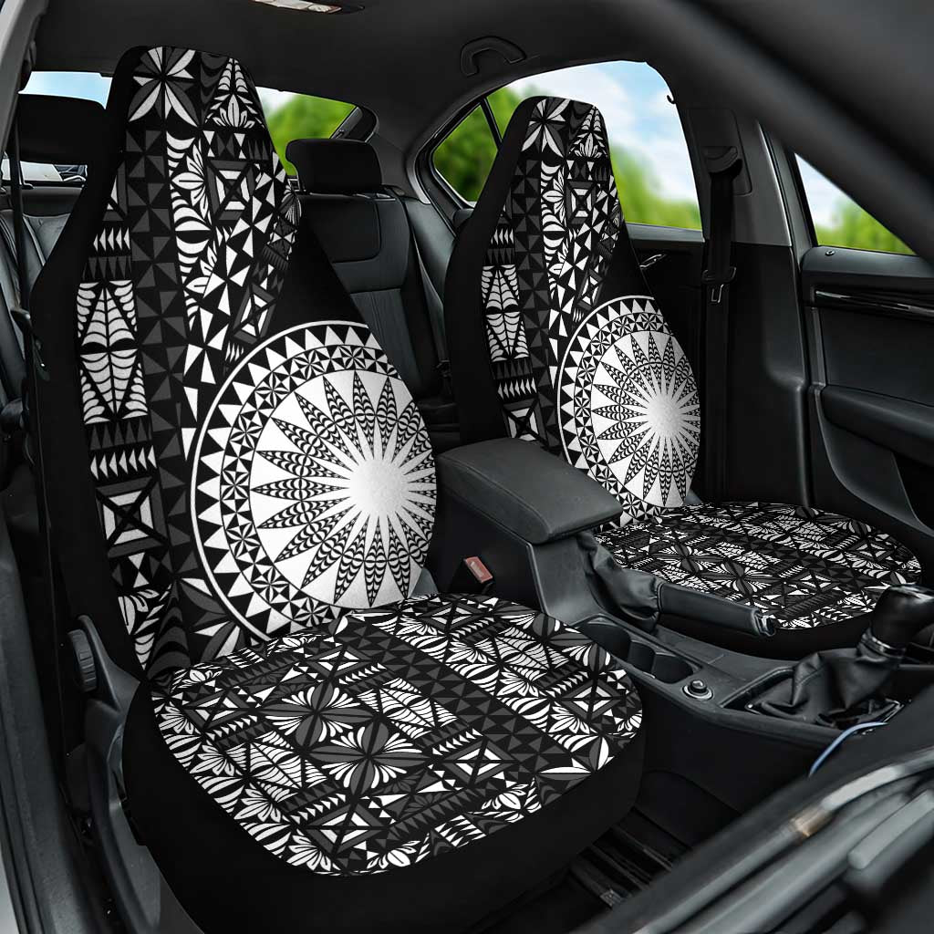 Black Tongan Ngatu Fonulei Pattern Car Seat Cover