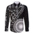 Black Tongan Ngatu Fonulei Pattern Family Matching Mermaid Dress and Hawaiian Shirt