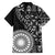 Black Tongan Ngatu Fonulei Pattern Family Matching Short Sleeve Bodycon Dress and Hawaiian Shirt