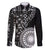 Black Tongan Ngatu Fonulei Pattern Family Matching Short Sleeve Bodycon Dress and Hawaiian Shirt