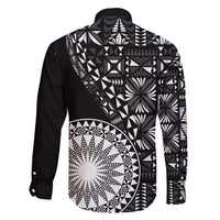 Black Tongan Ngatu Fonulei Pattern Family Matching Short Sleeve Bodycon Dress and Hawaiian Shirt LT9 - Polynesian Pride