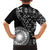 Black Tongan Ngatu Fonulei Pattern Family Matching Tank Maxi Dress and Hawaiian Shirt