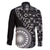 Black Tongan Ngatu Fonulei Pattern Family Matching Tank Maxi Dress and Hawaiian Shirt