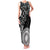 Black Tongan Ngatu Fonulei Pattern Family Matching Tank Maxi Dress and Hawaiian Shirt