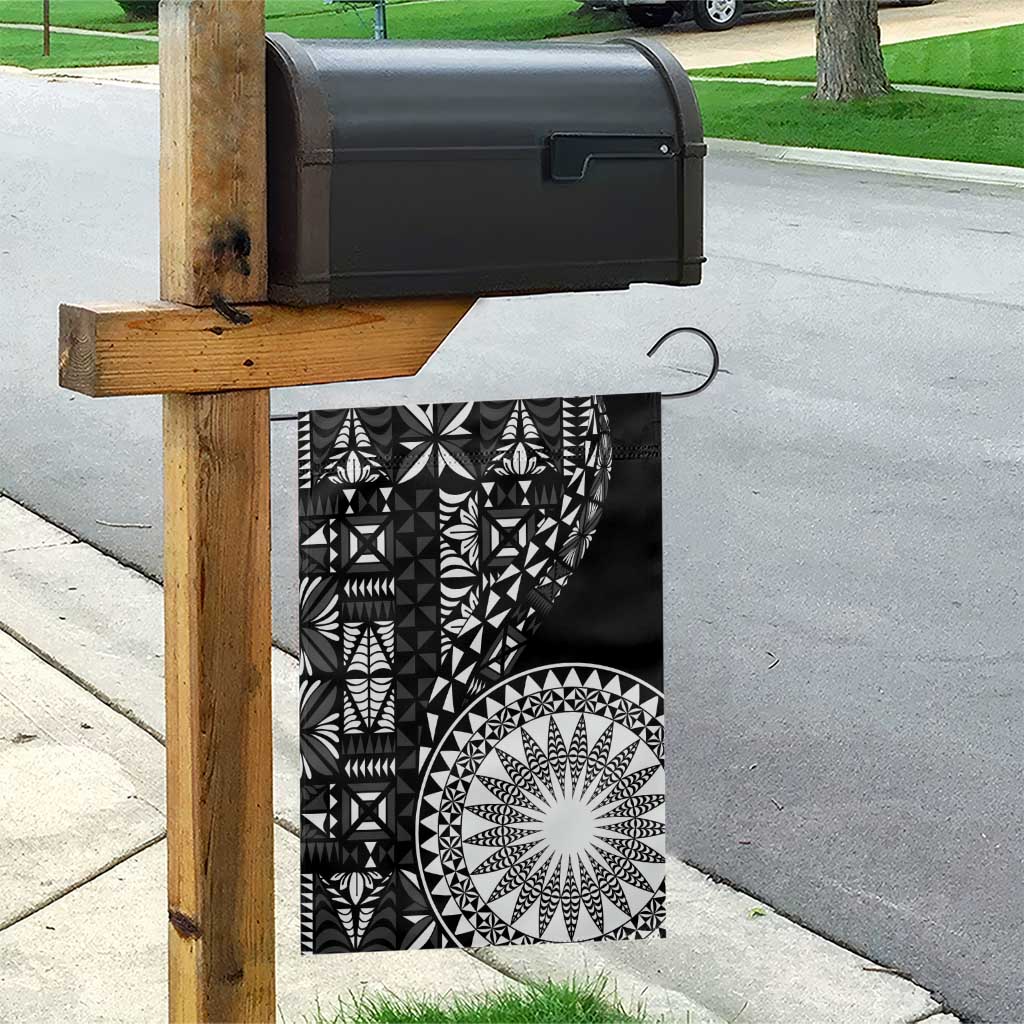 Black Tongan Ngatu Fonulei Pattern Garden Flag