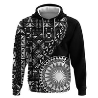 Black Tongan Ngatu Fonulei Pattern Hoodie