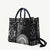 Black Tongan Ngatu Fonulei Pattern Leather Bag - Polynesian Pride