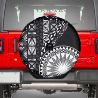 Black Tongan Ngatu Fonulei Pattern Spare Tire Cover