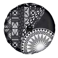 Black Tongan Ngatu Fonulei Pattern Spare Tire Cover