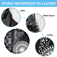 Black Tongan Ngatu Fonulei Pattern Spare Tire Cover