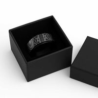 Black Tongan Ngatu Fonulei Pattern Spinner Ring - Polynesian Pride