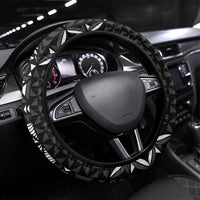 Black Tongan Ngatu Fonulei Pattern Steering Wheel Cover